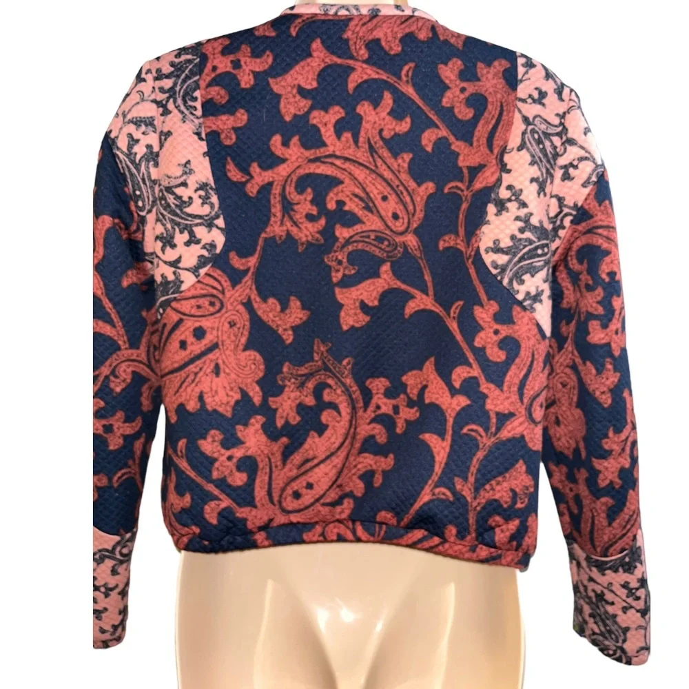 H&M Quilted Fall Colors Bomber Jacket Size 6 - Picture 5 of 8
